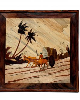 18×18 Inch Rosewood Bullockcart Panel