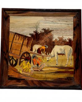 18×18 Inch Rosewood Bullockcart Panel
