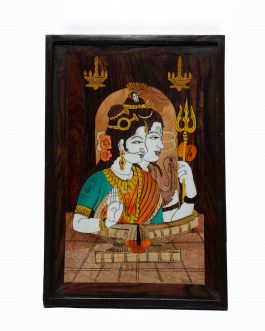 12X18 Inch Rosewood Shivan Parvathi Panel