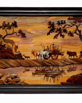 36X48 Inch Rosewood Bullockcart Panel