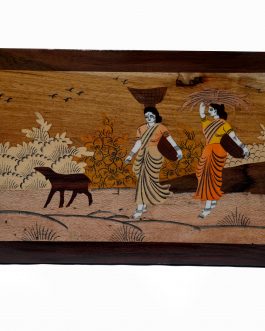 10X15 Inch Rosewood Village lady Panel