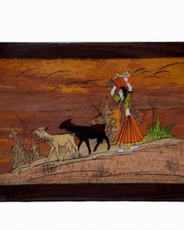 10X15 Inch Rosewood Village Lady Panel