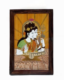 10X15 Inch Rosewood Shivan Parvathi Panel