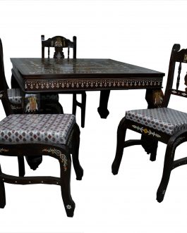 4X4 FT Dining Table 4 Chairs