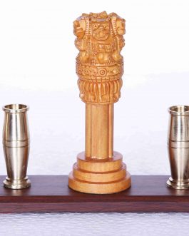 White Wood Ashok Pillar Pen Stand