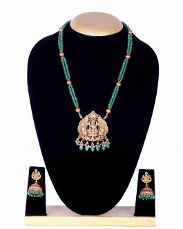 Semi precious Malai  Jade Malai With Lakshmi Pendent