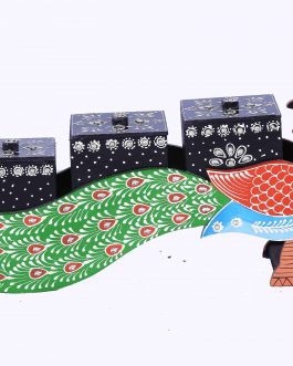 White Wood Spice Box Peacock