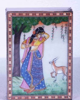 White Wood 7 X 5 Box Marble