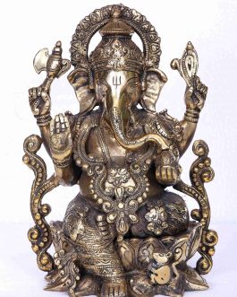 Brass Lotus Ganesh