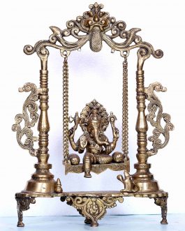 Brass Unjal Ganesh 10″Inch