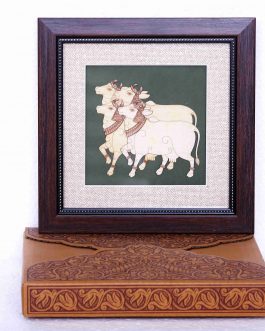 Wood Paintings Divine Cow 8×8 Inch