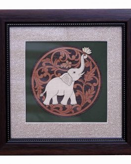 Wood Paintings Round Elephant