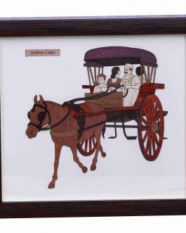 Wood Paintings Horse Cart 10x10Inch