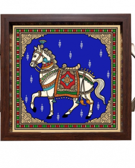 Glass Painting Horse Tray