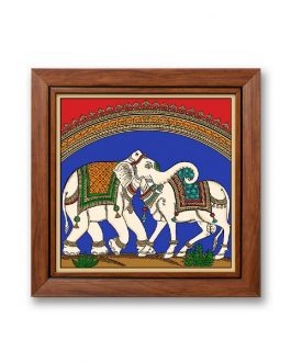 Glass Painting Bull & Elephant