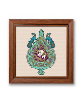 Glass Painting Elephant Peacock