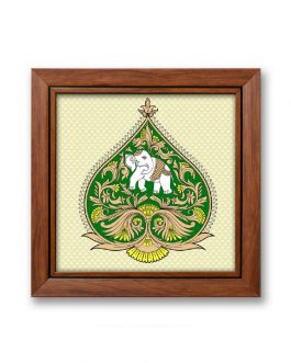 Glass Painting Leaf Elephant