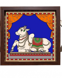 Glass Painting Nandhi Tray