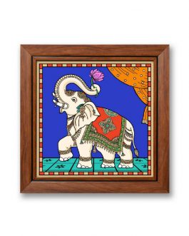 Glass Painting Lotus Elephant