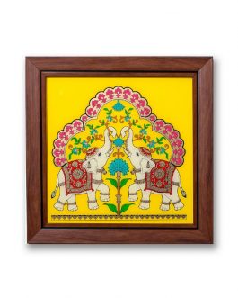 Glass Painting Two Elephant