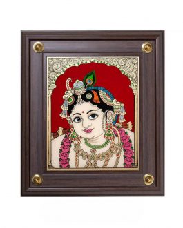 Glass Painting Face Krishna