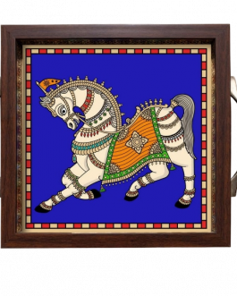 Glass Painting Horse Tray