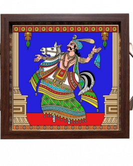 Glass painting Pokalkuthirai M Tray