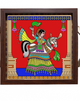 Glass painting Pokalkuthirai F Tray