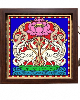 Glass Painting Lotus Annam Tray