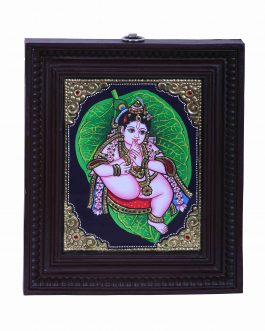 Tanjore Painting Leaf Krishna