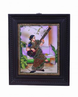 Tanjore Painting Veena Lady
