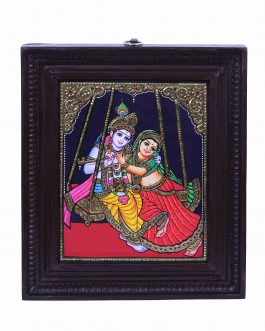 Tanjore Painting Jula Radha Krishna