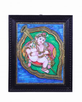 Tanjore Painting Leaf Krishna