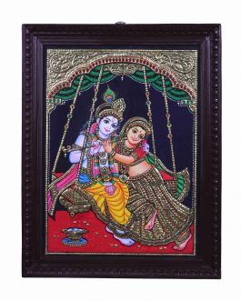 Tanjore Painting Jula Radha Krishna
