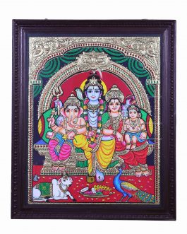 Tanjore Painting Siva Family