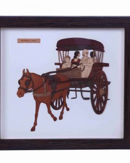Wood Painting Horse Cart