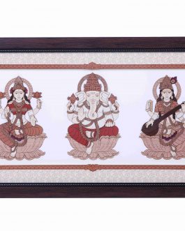Wood Painting Lakshmi Saraswathi