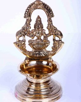 Brass 10 inch Gajalakshmi Lamp