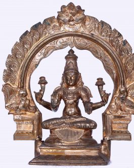 Bronze 12 inch Sitting Lakshmi with Thiruvatchi