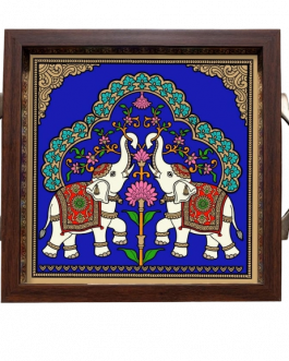 Glass Painting Elephant Tray