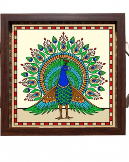 Glass painting Peacock Tray