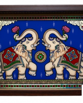 Glass Painting Elephant Tray