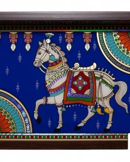 Glass Painting Horse Tray