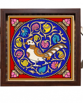 Glass painting Round Annam Tray