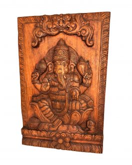 Country Wood Ganesh Panel