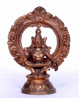 Bronze 4 inch Iyyappan with Arch