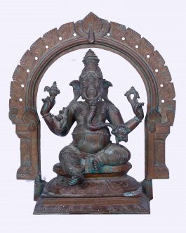 Bronze 18 inch Sitting Ganesh with Thiruvatchi