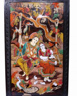Rose Wood 3D Radhakrishna Panel