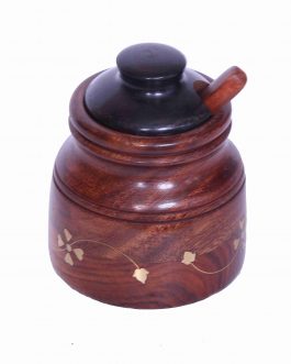 Saharanpur Wood Sugar Pot with Spoon