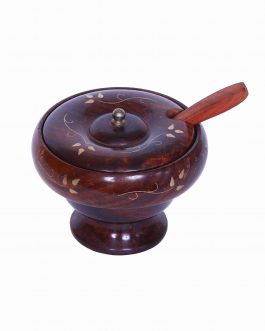 Saharanpur Wood Sugar Pot with Spoon